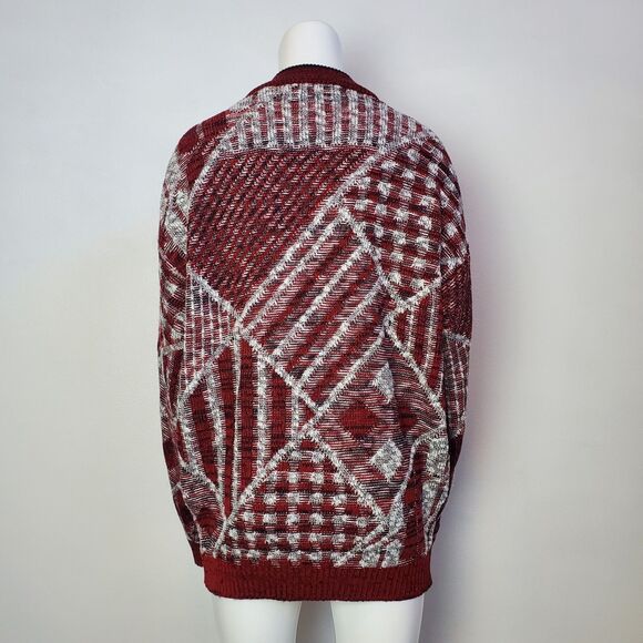 Men's Vintage 90s American Crusader Red Cardigan - Picture 4 of 6